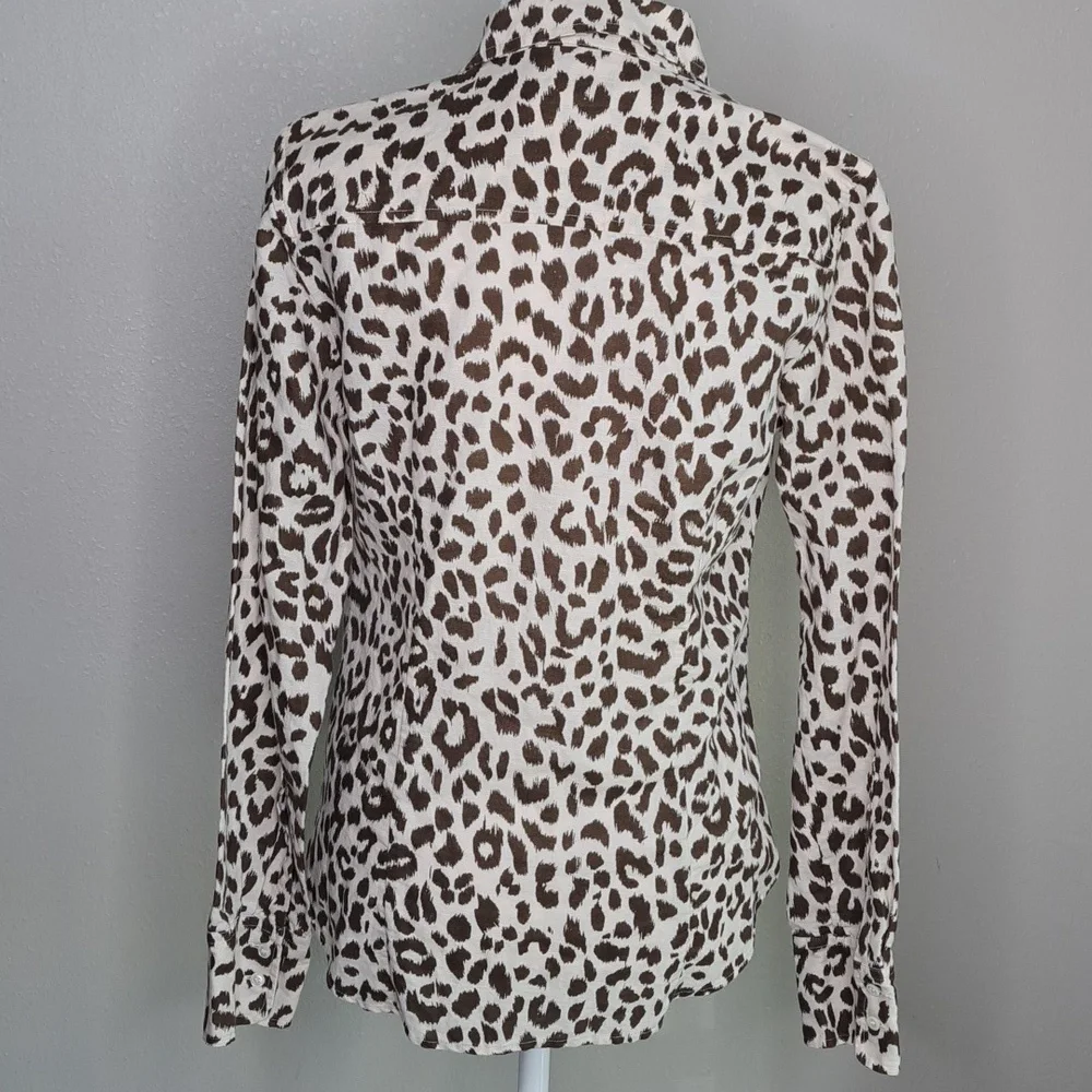 J. Crew Leopard Print Button Down Shirt - Black and White - Picture 9 of 16